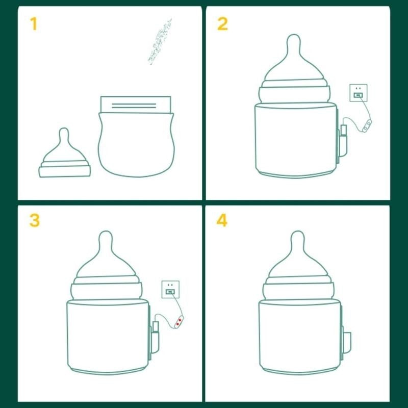 J15U 3Pcs/set Bottle Insulation Cover for Baby Newborns USB Heating Constant Temperature Sleeve Portable Milk Warmer Bag