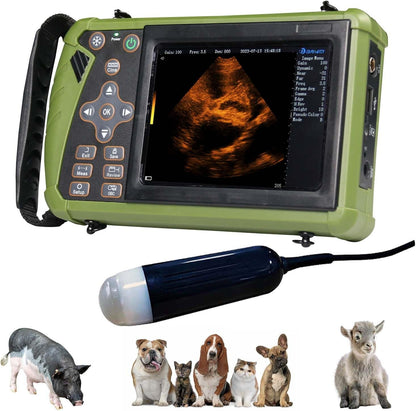Scanner Veterinário Portátil de Ultrassom para Gestação, Máquina Veterinária Ultra B com Sonda Convexa de 3.5MHz para Porcos, Ovelhas, Cães e Animais