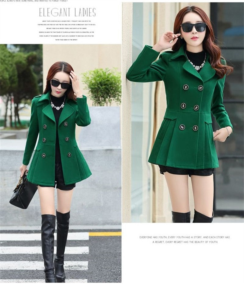 Women's Suit Woolen Coat 2024 Autumn Winter Age Reduction Elegant Ladies Wool Coat Appear Thin Fashion Short Lady Outerwear