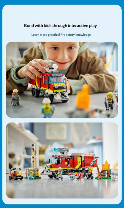 Série Lego City 60374 60373 60411 Navio de Resgate de Incêndio Blocos de Montar de Quebra-Cabeça Brinquedos Infantis Presentes de Natal