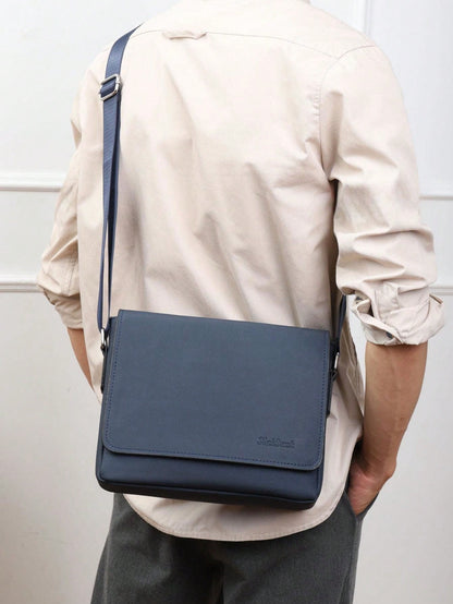 Classic Solid Stylish Simple Men's Crossbody Bag Daily Commuter Travel Large Capacity Shoulder Bag Messenger Bag