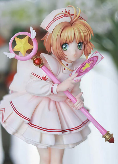 Boneco PVC Anime Cardcaptor Sakura Quente - Kinomoto Sakura Colecionável Decoração de Mesa Modelo Estátua Presente de Aniversário