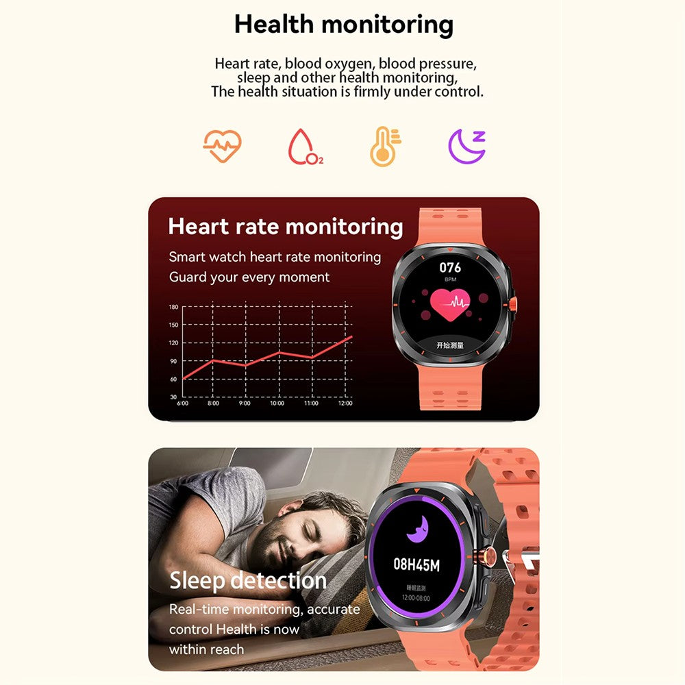 G.L Wear New Watch 7 Ultra Bluetooth Call Voice Assistant Heart Rate Monitor 1.52 inch AMOLED Screen Man Woman Smart Watch Gift