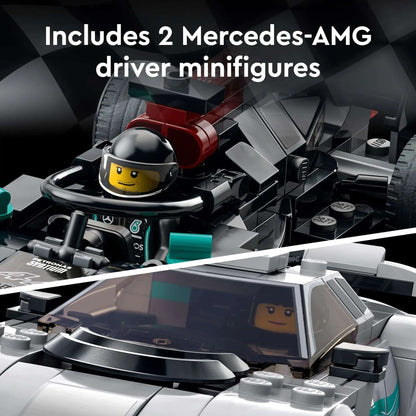 Lego Speed Champions Mercedes-AMG F1 W12 E 76909 Performance e Project One Conjunto de Carros de Brinquedo Kit de Montar Modelo Mercedes Presente Carro de Corrida