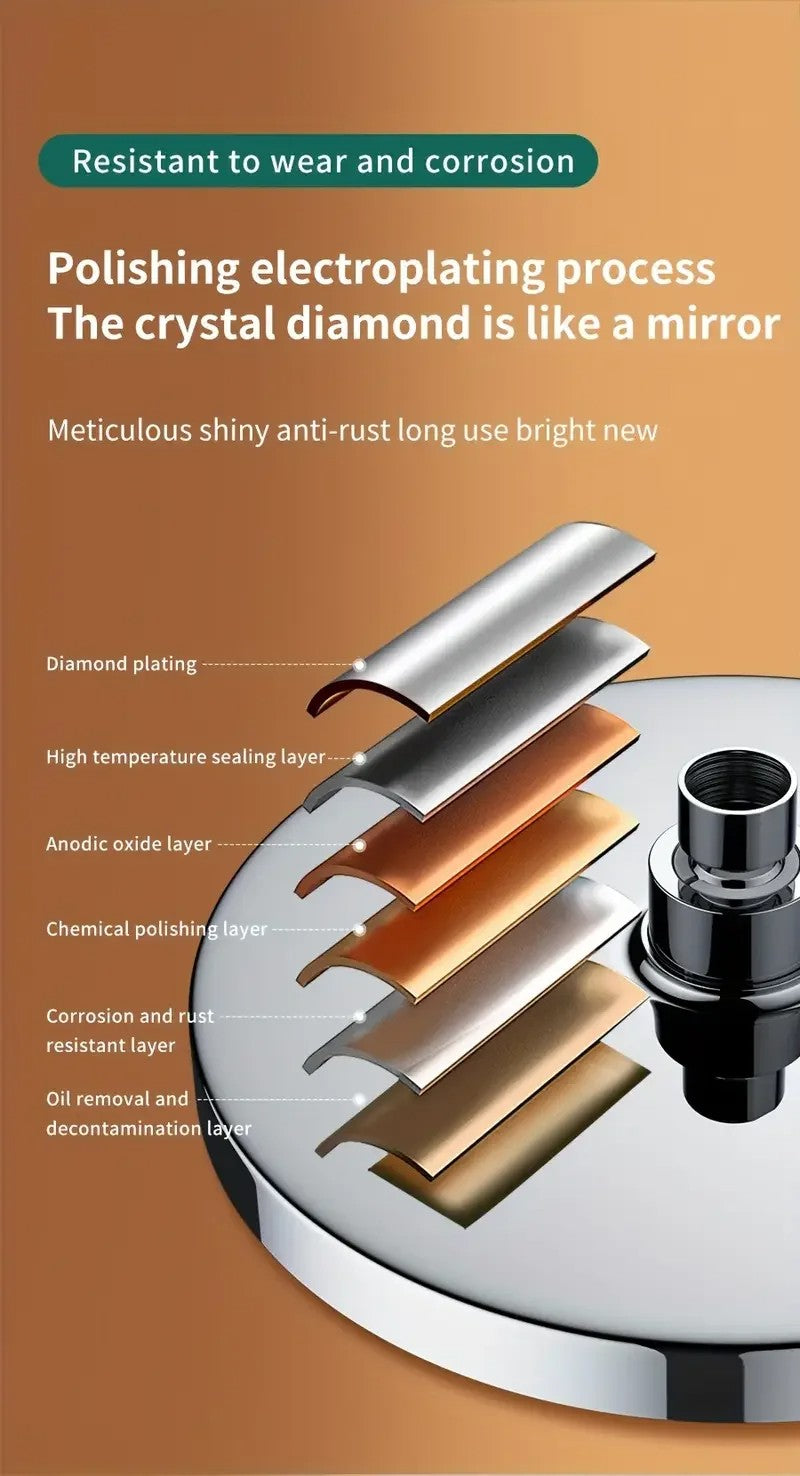 25cm Top Spray Large Water Volume Booster Shower Head Pressurized Single Head Home Bathroom Shower Head