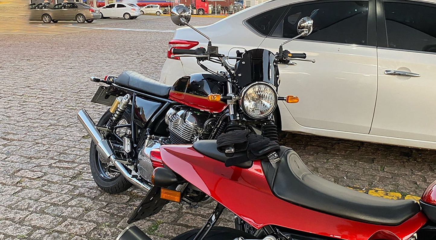 Para-brisa universal para motocicletas, defletor de vento, carenagem para Harley Honda Yamaha Kawasaki Suzuki Cafe Racer, preto