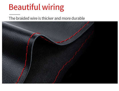 Capa de Volante SEAMETAL de Couro Genuíno com Agulhas e Linha, Trança DIY para Carro, Diâmetro 37-38cm
