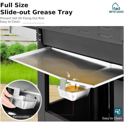 6-Burner Propane Gas Grill, Stainless Steel BBQ Grill with Side Burner and Porcelain-Enameled Cast Iron Grates