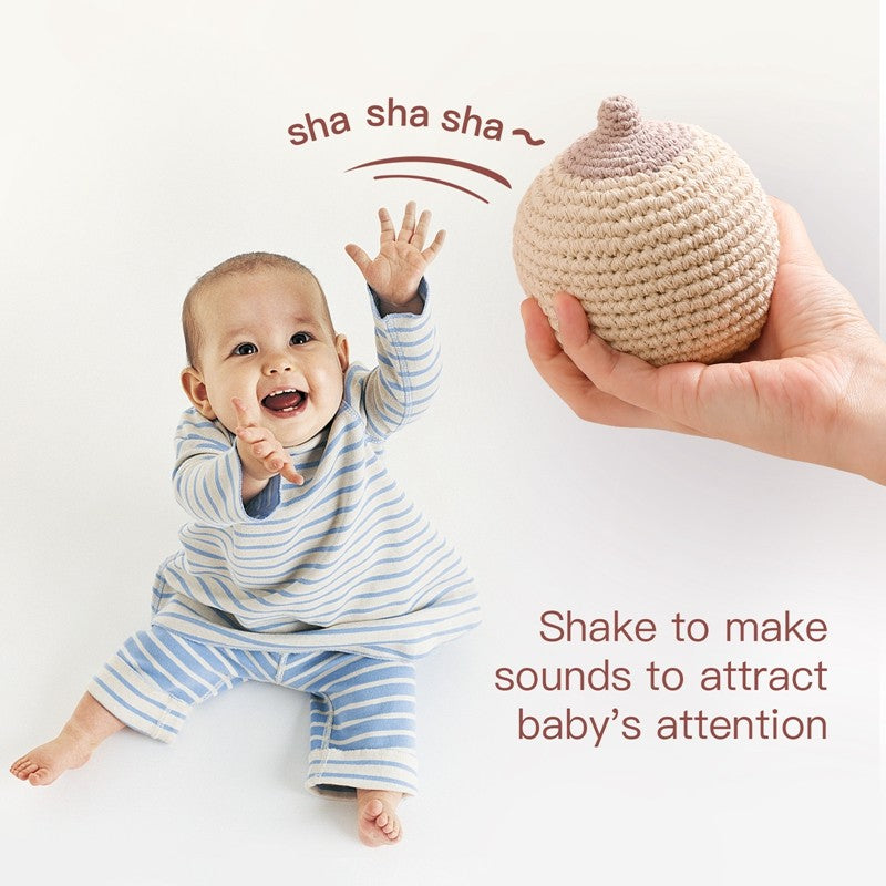 Vamos fazer 1 peça de mordedor de bebê chocalho musical para crianças Chocalho de crochê feito à mão Modelo de amamentação Presente para bebês Brinquedo infantil