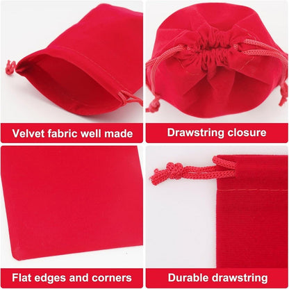 10PCS Gift Jewelry Bags 5x7cm,7x9cm Small Drawstring Velvet Bags For Wedding Party