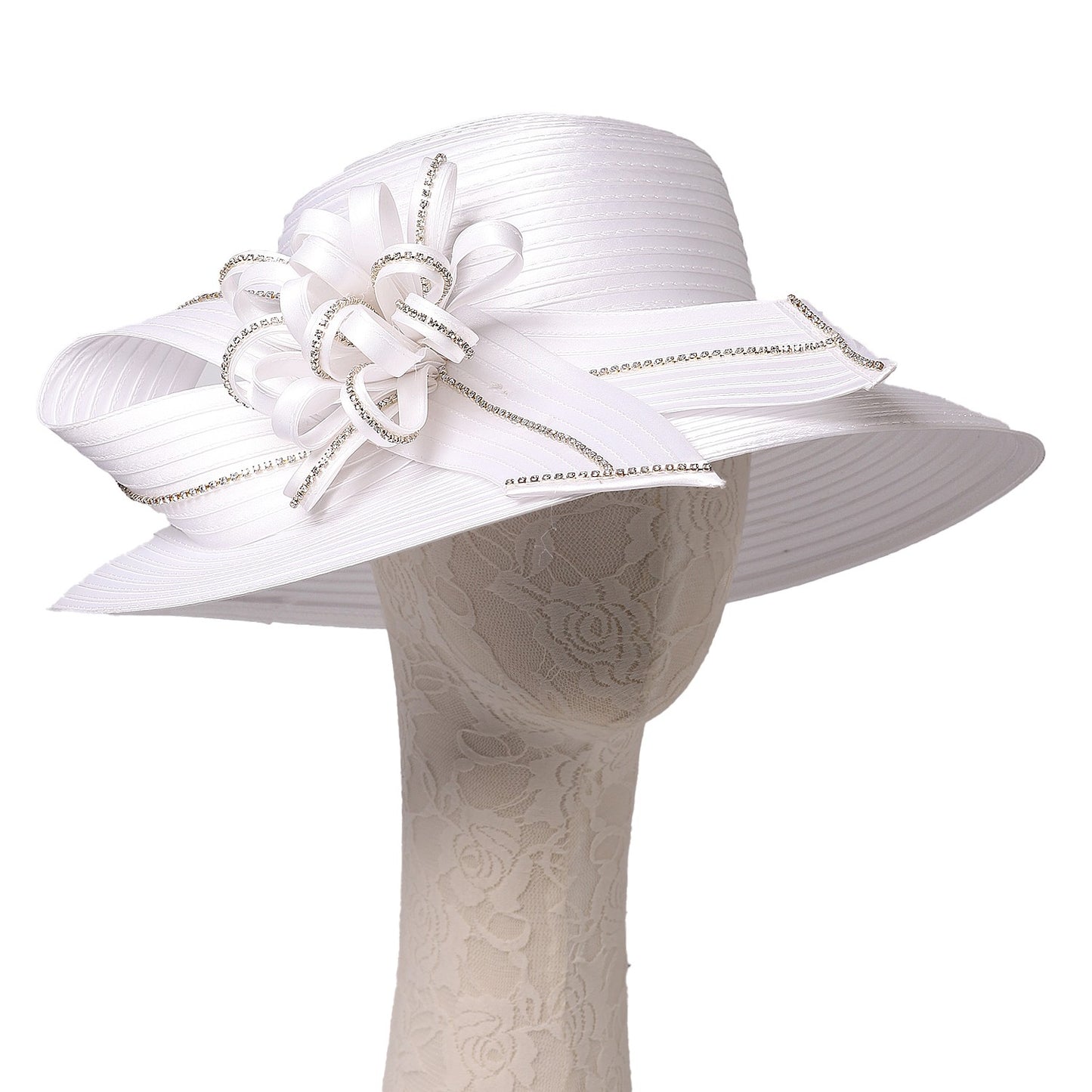 Chapéu Fedora Feminino Elegante Preto Vestido Formal Senhora Igreja Coquetel Chá Festa Chapéus Derby para Mulheres Laço Flor Aba Larga Chapéus Cloche