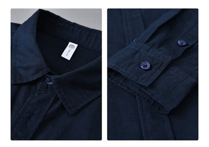 Men's Cotton-Linen Long Sleeve Shirt – Lightweight, Breathable, Vintage-Inspired Business Casual Shirt for Spring/Summer Fashion