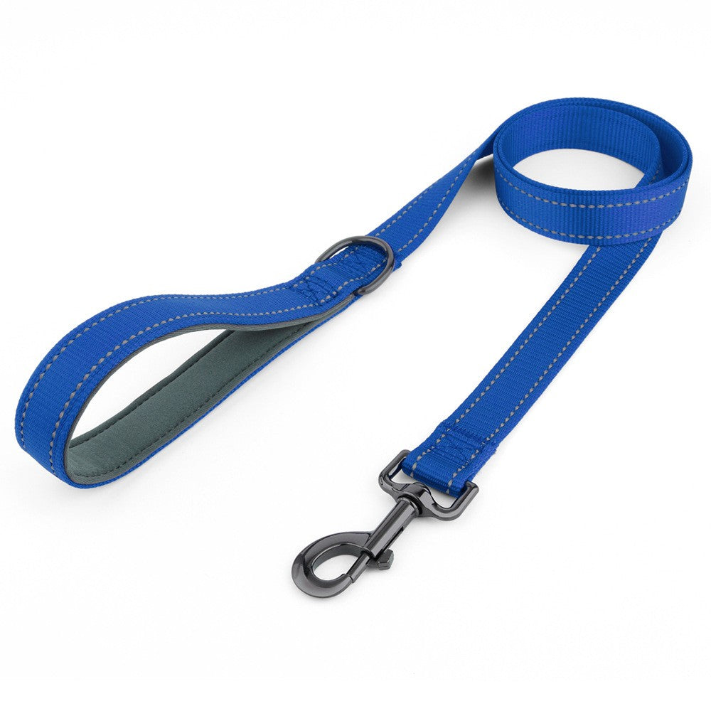 Coleira de cachorro Laeds Leashes, coleira de cachorro de nylon de seda reflexiva para cães grandes, médios e pequenos passearem, corda engrossada para passear com animais de estimação