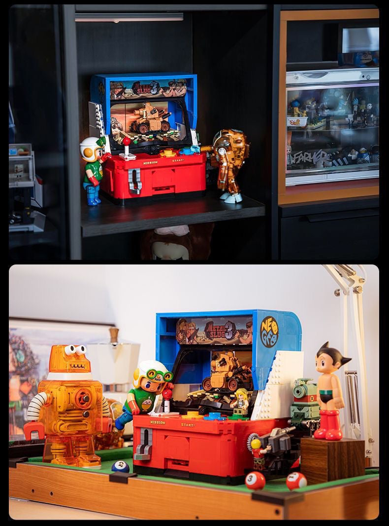 Máquinas Recreativas Criativas Blocos de Montar Clássico Jogo Metal Slugs Gabinete de Fliperama Modelo de Boneco Tijolo Brinquedo Colecionável Para Presente