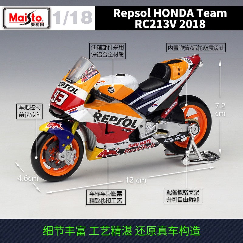 Maisto 1:18 Honda Repsol Honda Team Rc213v 2018 Simulação Liga Gp Modelo de Moto Peça de Exibição Colecionável