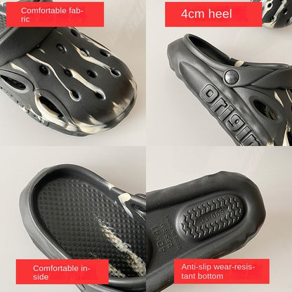 Shevalues Fashion Men Clogs Slippers Casual Hole Beach Sandals Outdoor Men Garden Shoes Summer Soft Sandals Home Bathroom Slides