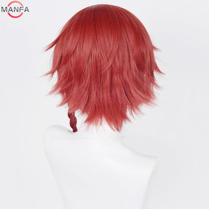 Peruca Cosplay Kurona Ranze Anime Unissex Longa 38cm Vermelha Trança Única Peruca Resistente ao Calor Perucas Sintéticas de Anime Cosplay + Touca de Peruca