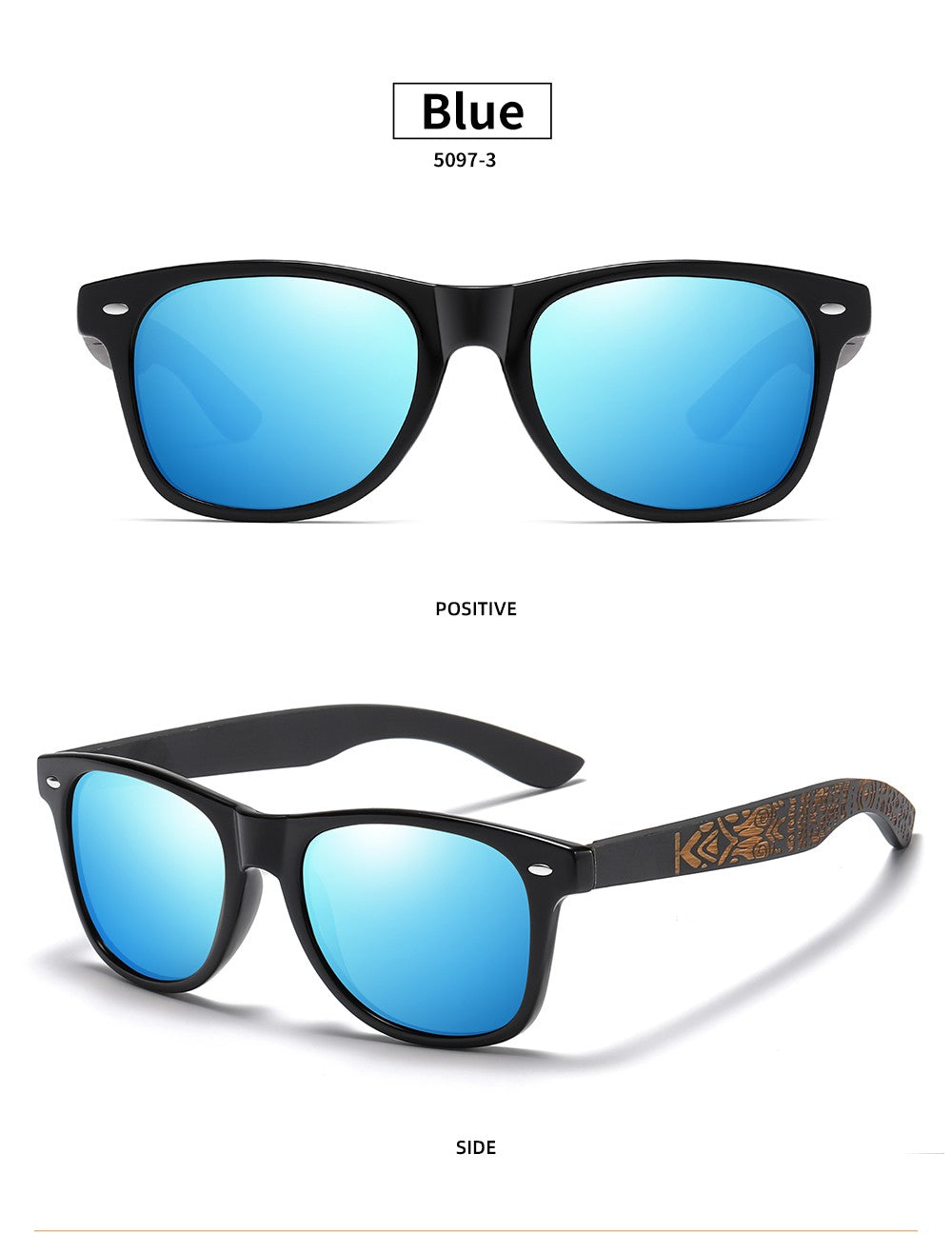 Óculos de Sol Masculinos e Femininos Polarizados de Bambu Madeira GM S5097 Oval