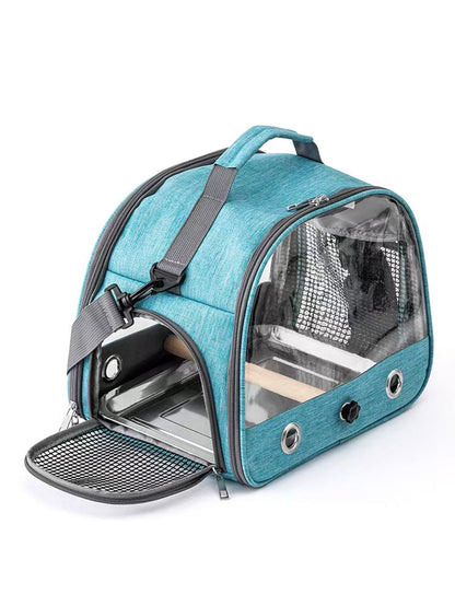 Bolsa de transporte portátil para pássaros pequenos, para papagaios, periquitos, com janela lateral de acesso, dobrável, para uso externo