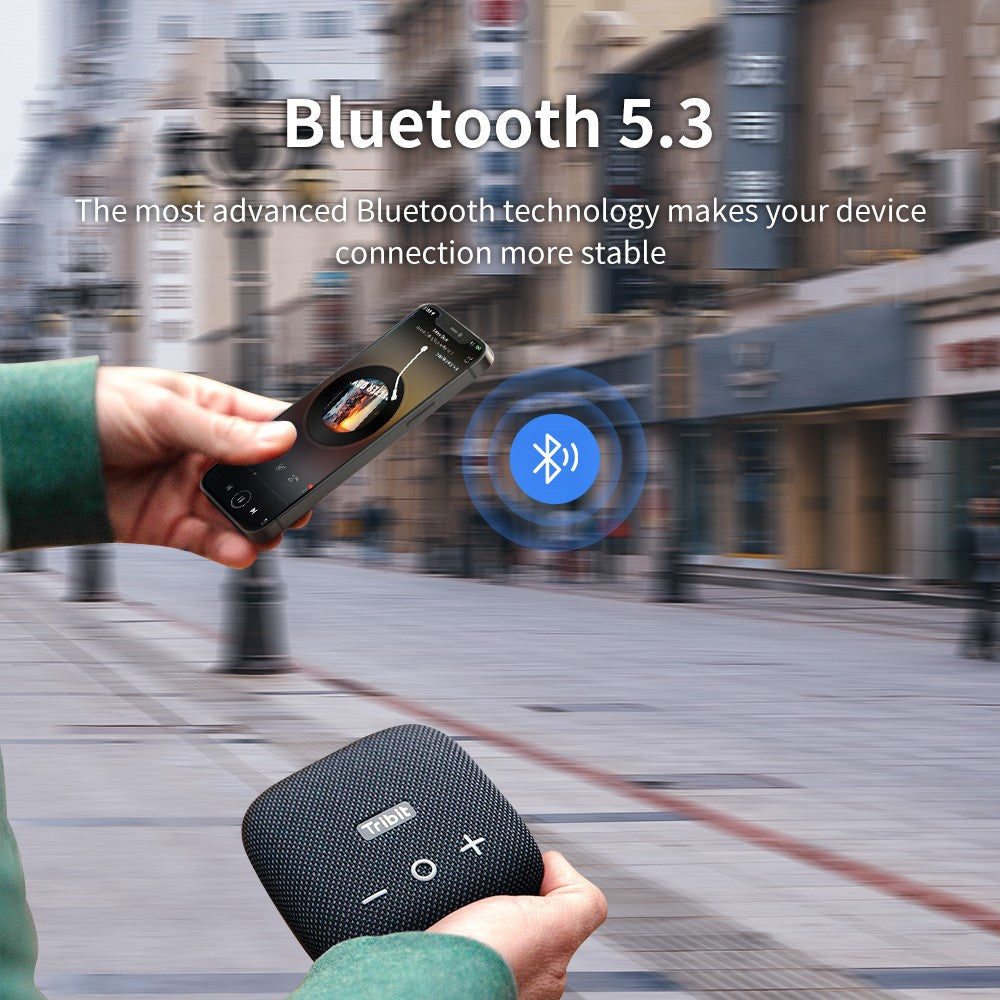 Tribit StormBox Micro 2 Caixa de Som Bluetooth Portátil 90dB Som Alto Graves Profundos IP67 à Prova D'água Pequena Caixa de Som para Acampamento Alça Embutida