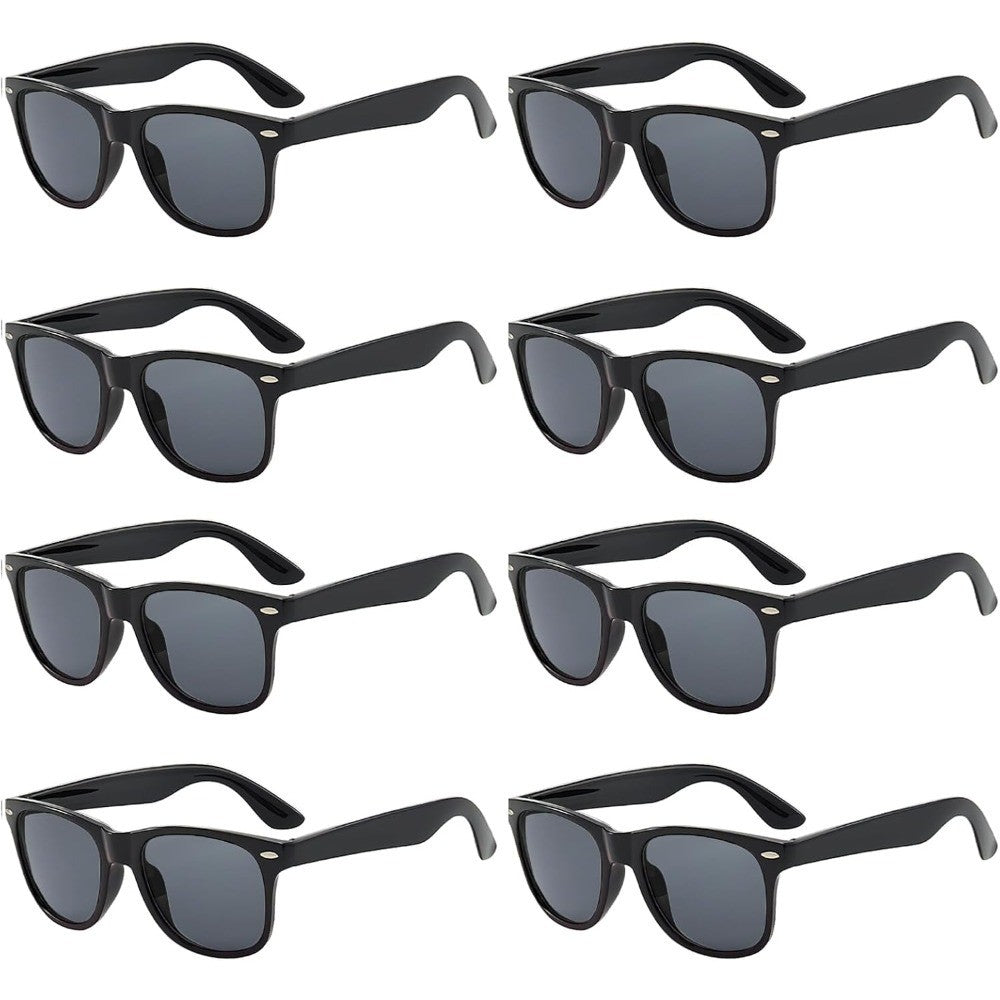 1/8pcs Neon Colors Party Sunglasses Black Studs Retro Unisex Rainbow Street Shot Gift Wedding Favors for Guests