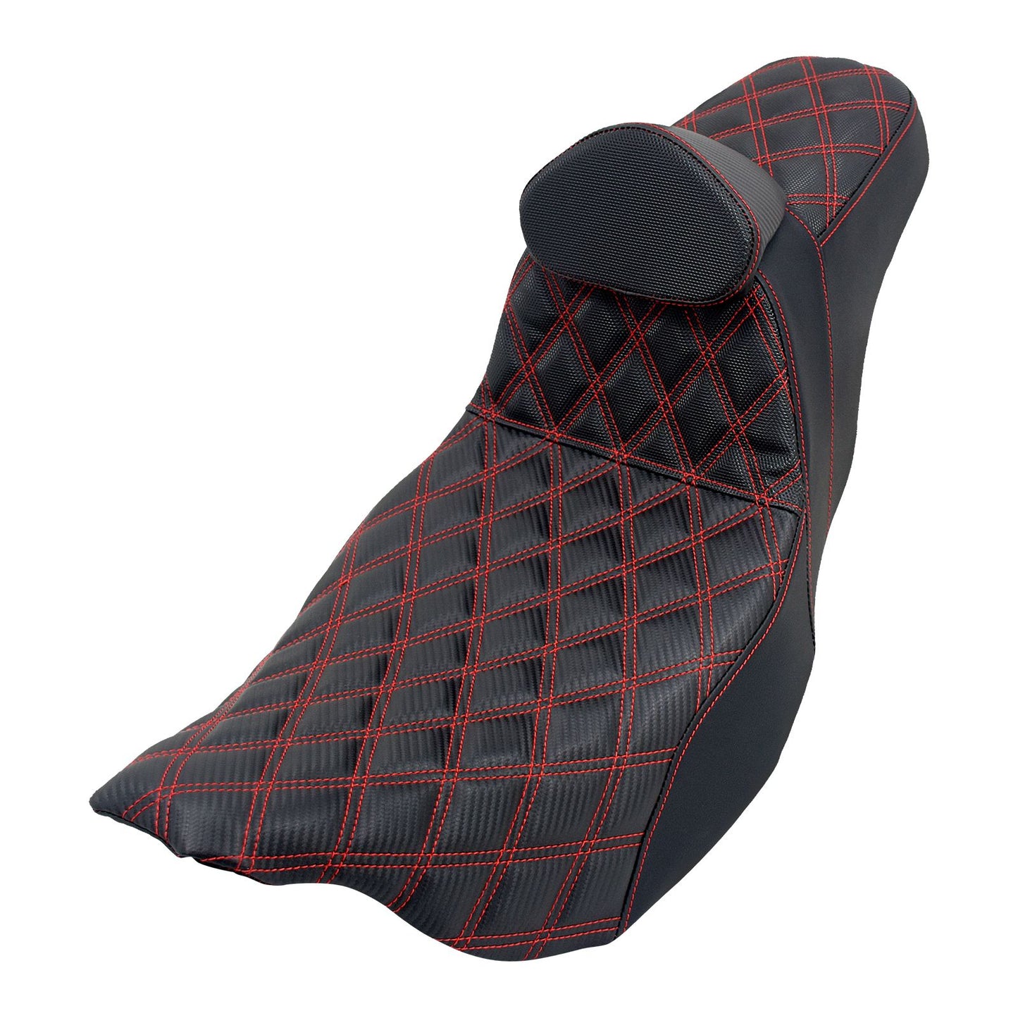 Almofada de Assento Duplo Dianteiro para Piloto Traseiro para Passageiro de Moto com Encosto para Harley Touring Road King FLTRX FLHTK Ultra 09-2023