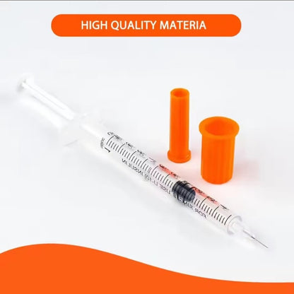 50 UNIDADES Seringa de insulina estéril descartável de 0,3ml/cc-29Gx13mm com agulha, embalada individualmente para medição de líquidos, alimentação de animais de estimação.