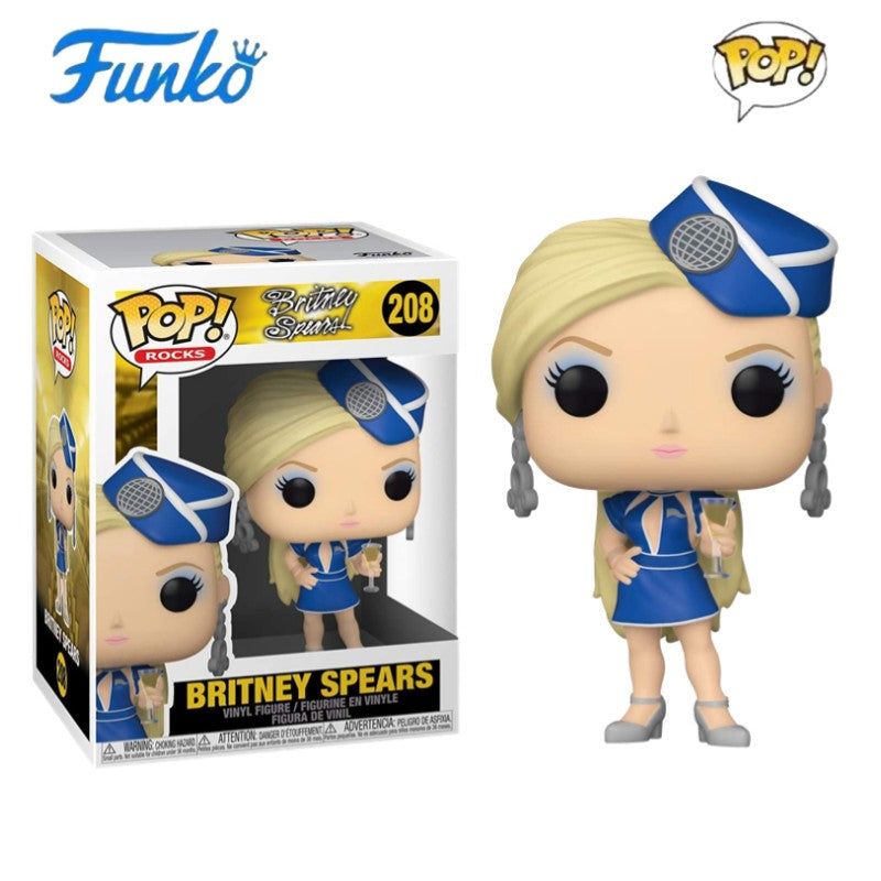 Britney Spears Funko Pop Rocker Singer Boneca Articulada 292 Escultura de Vinil Estrela Bonecas Presentes para Fãs Edição Limitada Modelo Colecionável
