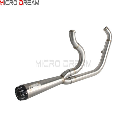 2-in-1 Stainless Steel Motorcycle Exhaust Muffler 1 3/4" to 2" Exhaust Pipes For Harley Low Rider ST Fat Bob FXFB FXFBS 2018-Up