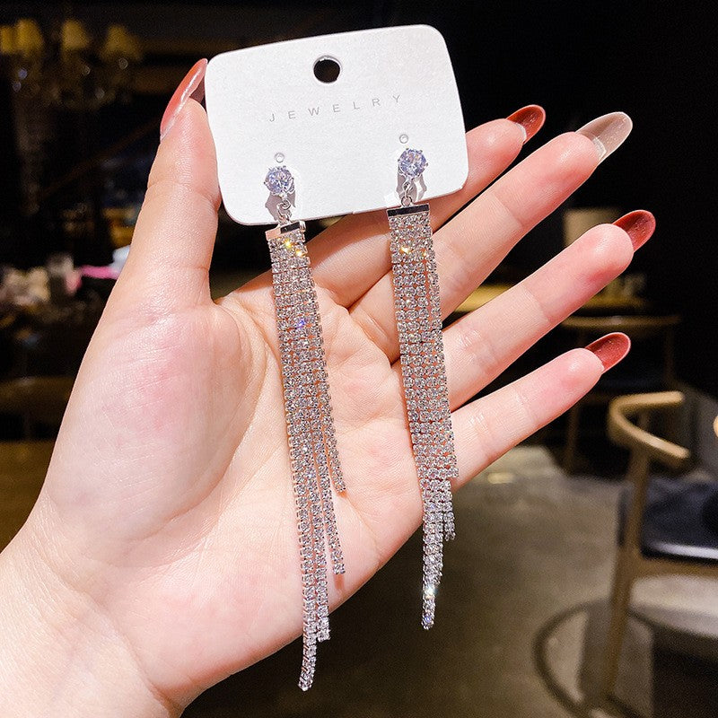 Nova Tendência de Moda Design Exclusivo Elegante e Requintado Brincos Retangulares de Zircônia Para Mulheres Joias Festa de Casamento Presentes Premium