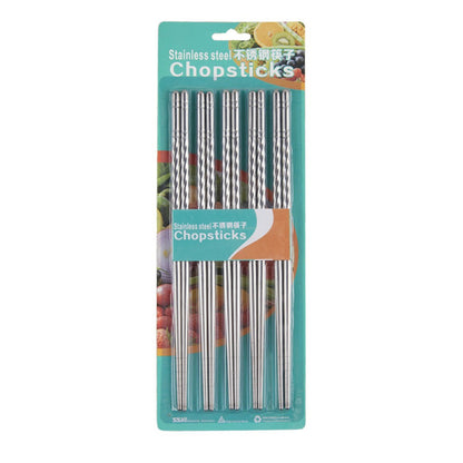 Conjunto de Hashis de Aço Inoxidável para Casa Hashis Reutilizáveis para Adultos Hashis Antiderrapantes Utensílios de Cozinha