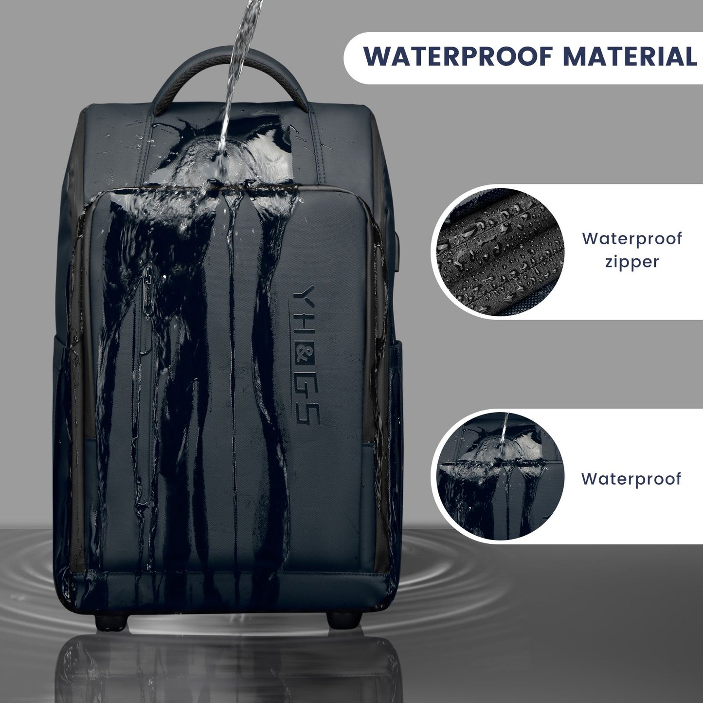Mochila de Rodinhas Executiva com Rodas Mala de Bordo Impermeável para Viagem de Negócios Mochila para Laptop Malas de Bordo de 18 Polegadas