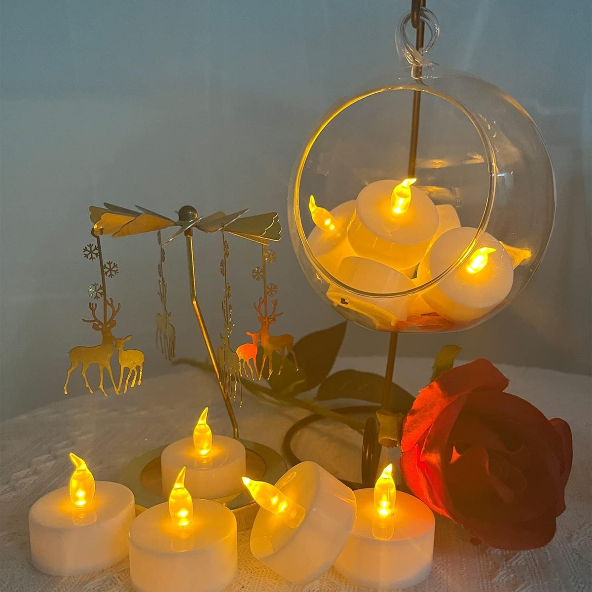Flameless LED Electronic Candle Dropping Wax Tea Light Realistic Flames Led Lamp Christmas Halloween Wedding Home Decor