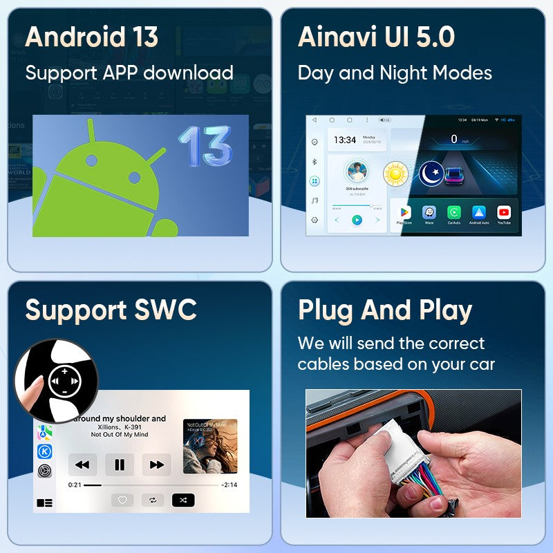 Ainavi 13.1 Inch Car Radio For VW Volkswagen T5 Tiguan Golf Polo Touran Skoda Carplay Android Auto Multimedia Player