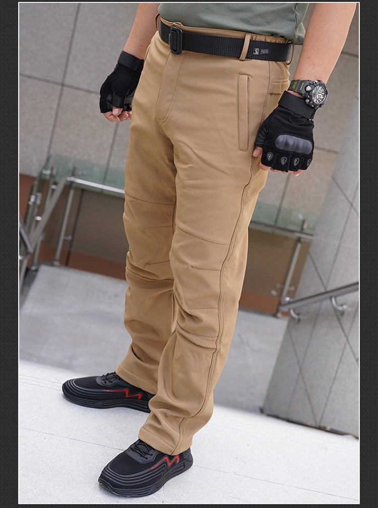 TRVLWEGO Thick Warm Fleece Hiking Pants Men Winter Waterproof Windproof Outdoor Soft Shell Rain Trekking Camping Ski Trousers