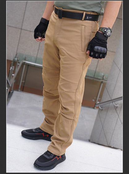 TRVLWEGO Thick Warm Fleece Hiking Pants Men Winter Waterproof Windproof Outdoor Soft Shell Rain Trekking Camping Ski Trousers