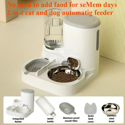 Tigela automática para gatos, cães e animais de estimação, bebedouros, tigela integrada para gatos, tigela de ração para gatos, cães, para comer, beber ág