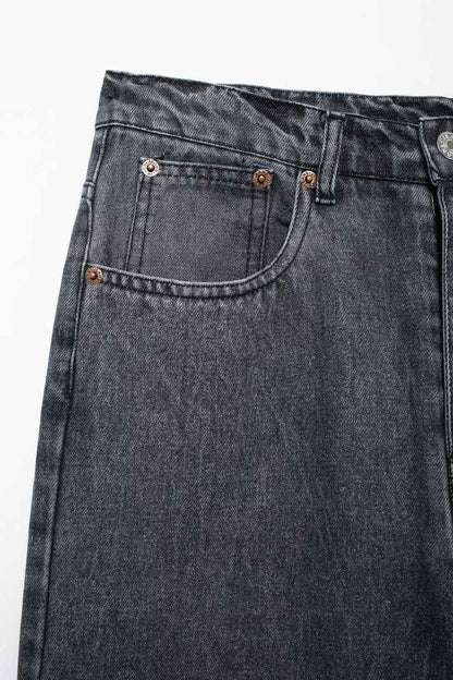 HH 2024 Women's Street Fashion Denim Blue Jeans Distressed Patchwork High Waist Zipper Fly Ripped Retro Long Pants