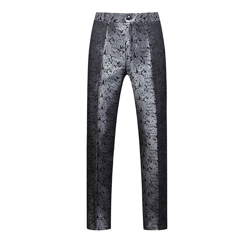 Calça Social Masculina Azul, Calça de Tecido Jacquard, Calça de Terno para Festa de Casamento, Tamanhos Asiáticos M-5GG 6GG, Pantalones Hombre