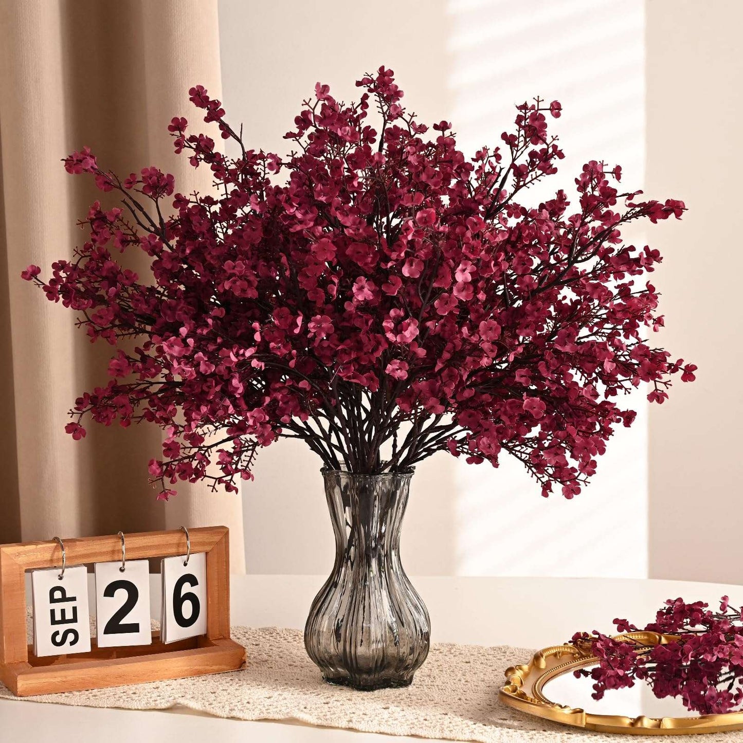 3/5 Pcs Artificial Baby's Breath Fake Flowers for Home Wedding Party Table Arrangements Farmhouse Decoration Faux Gypsophila