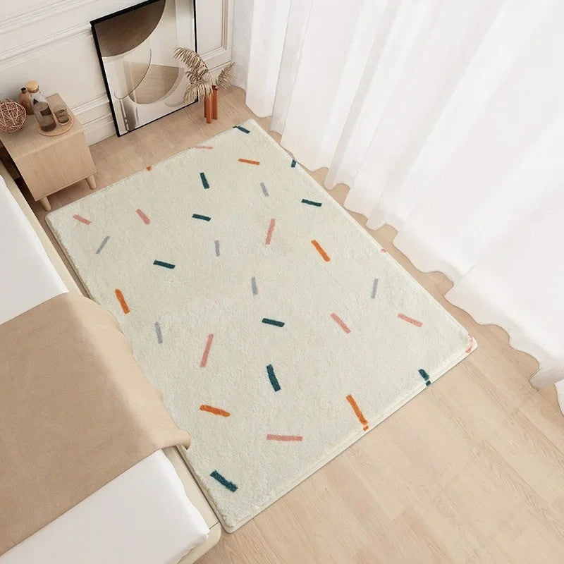Modern Minimalism Bedroom Fluffy Carpet Area Carpets Living Room Children Girl Room Soft Rug Non-Slip Washable Mat