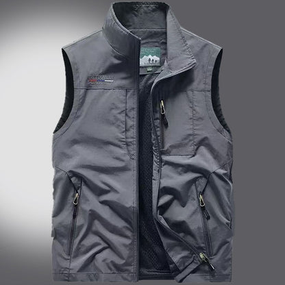 Colete Masculino Esportivo e Moderno, de Couro, para Lazer ao Ar Livre, de Alta Qualidade, Pesca, Corta-Vento, Quente, Confortável e Versátil, Respirável