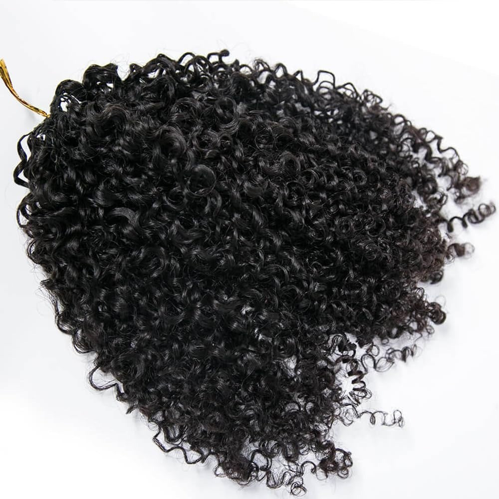 12A Small Spirals Curly Crochet Human Hair Extensions Deep Pixie Curls Crochet Hair Pre Separated Knotless For Braiding Twist