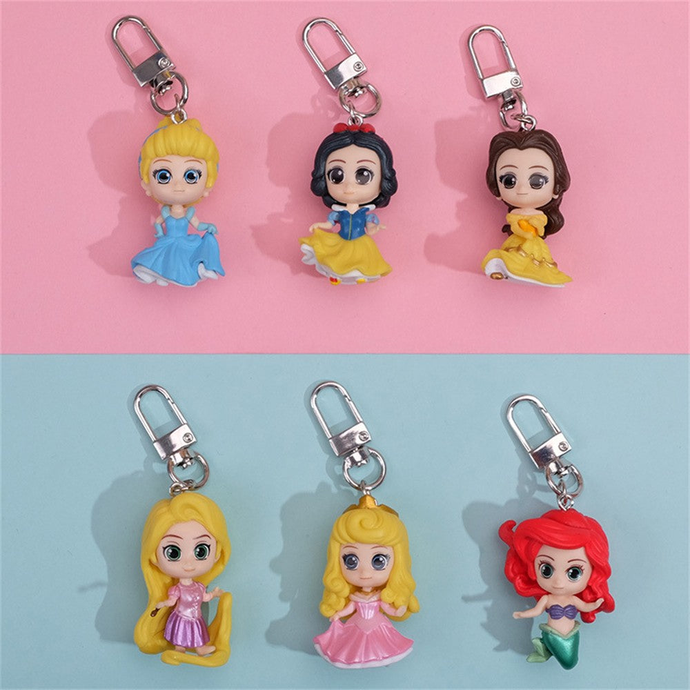 Chaveiro Princesa Disney Branca de Neve Chaveiro de Resina Cinderela Bela Ariel Acessórios de Pingente de Chaveiro Presente para Amigas Filha Chave