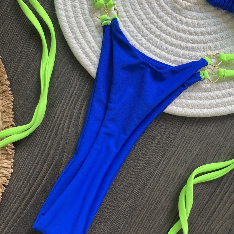 Para Praia 6 Colors Solid Brazilian Bikini Micro Swimwear T-back Swimsuit Women Sexy Biquini 2025 Thong Bikini Set Bathing Suit