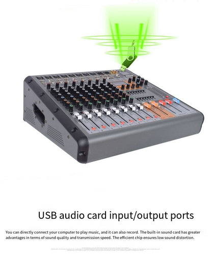 TITumnnl Mixer Digital Profissional de Áudio 18 Canais com Chip DSP Reverb de 99 Bits Bluetooth USB MP3 para Palco, Bar, Estúdio, DJ