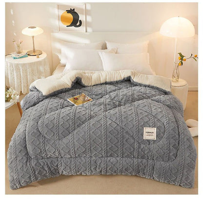 Manta de Cama Grossa de Inverno Quente de Alta Qualidade Cordeiro Artificial Caxemira Cobertores Pesados Edredom de Inverno Mais Grosso e Quente