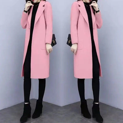 Fashionable Woolen Coat Women's Stylish Meticulous Korean Version Medium Length Autumn Winter New Style Polyester Fiber