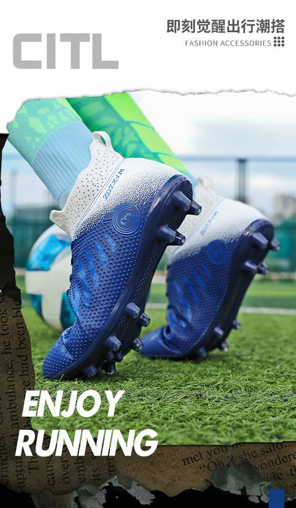 New High Top Football Shoes Cleats Soccer Shoes Boys And Girls Broken TF Nails For Adult Competitions Long Nails Training Boots