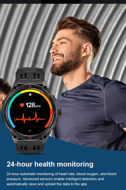 Novo Smartwatch GPS 2025 Bateria de 1000mAh Bússola 10ATM À Prova D'água Táticas Esportivas Lanterna Chamada BT Smart Watch Para Homens Para xiaomi